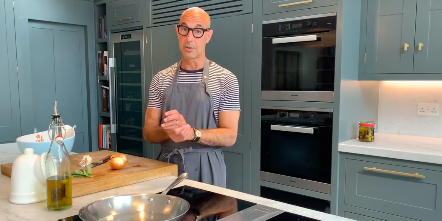 WATCH Actor Stanley Tucci shows us how to cook marinara sauce and